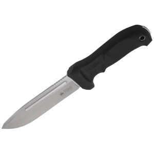Kizlyar Supreme - нож туристический Dominus AUS-8 Stone Wash Black Kraton Handle, Camo Molle Sheath - 1