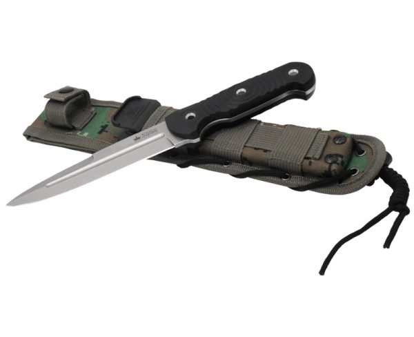 Kizlyar Supreme - нож Legion Niolox Stonewash Black g10 handle Camo molle sheath - 3