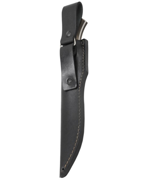 Kizlyar Supreme - нож туристический Atlantis AUS-10 Stone Wash Wanut Handle, Leather Sheath - 4