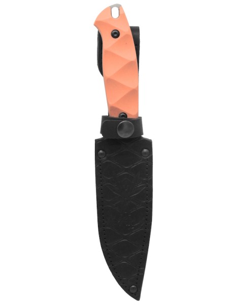 Kizlyar Supreme - нож Severus D2 Tacwash, orange g-10 handle, leather sheath - 4