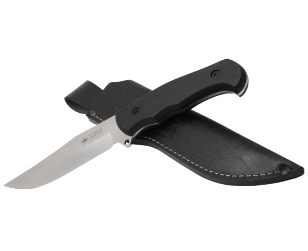 Kizlyar Supreme - нож туристический Caspian D2 Stone Wash, Horn Beam Handle, Leather Sheath - 3