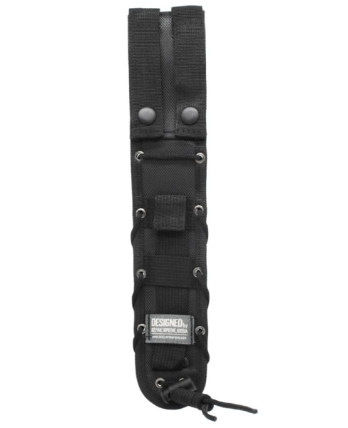 Kizlyar Supreme - нож туристический Alpha D2 Stone Wash  Black-Orange G10 Handle, Black Molle Sheath - 2